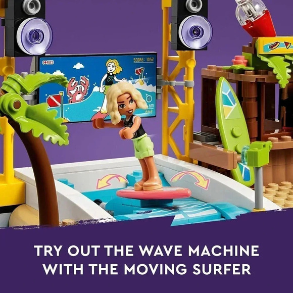 LEGO Friends Beach Amusement Building Toy Set, Wave Machine and Shooting Gallery - Picture 4 of 6